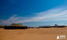 Военные палатки и полевой медицинский пункт от НПФ ОРТ на полигоне Ашулук