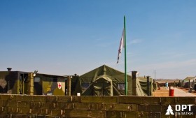 Военные палатки и полевой медицинский пункт от НПФ ОРТ на полигоне Ашулук